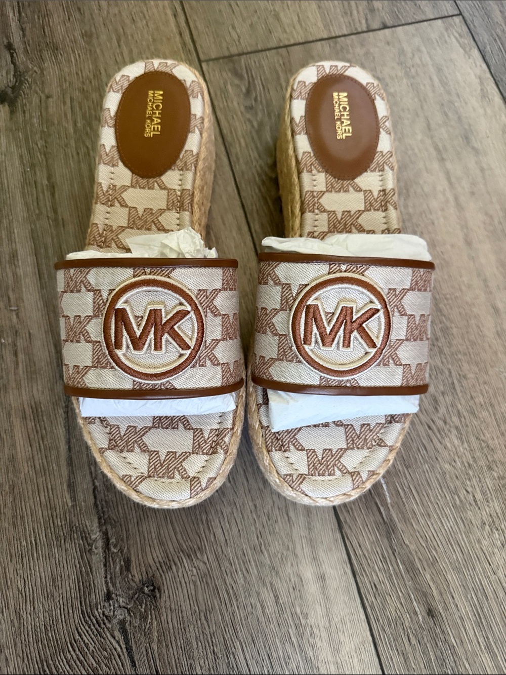 MICHAEL Michael Kors Women’s Logo Wedge Sandals